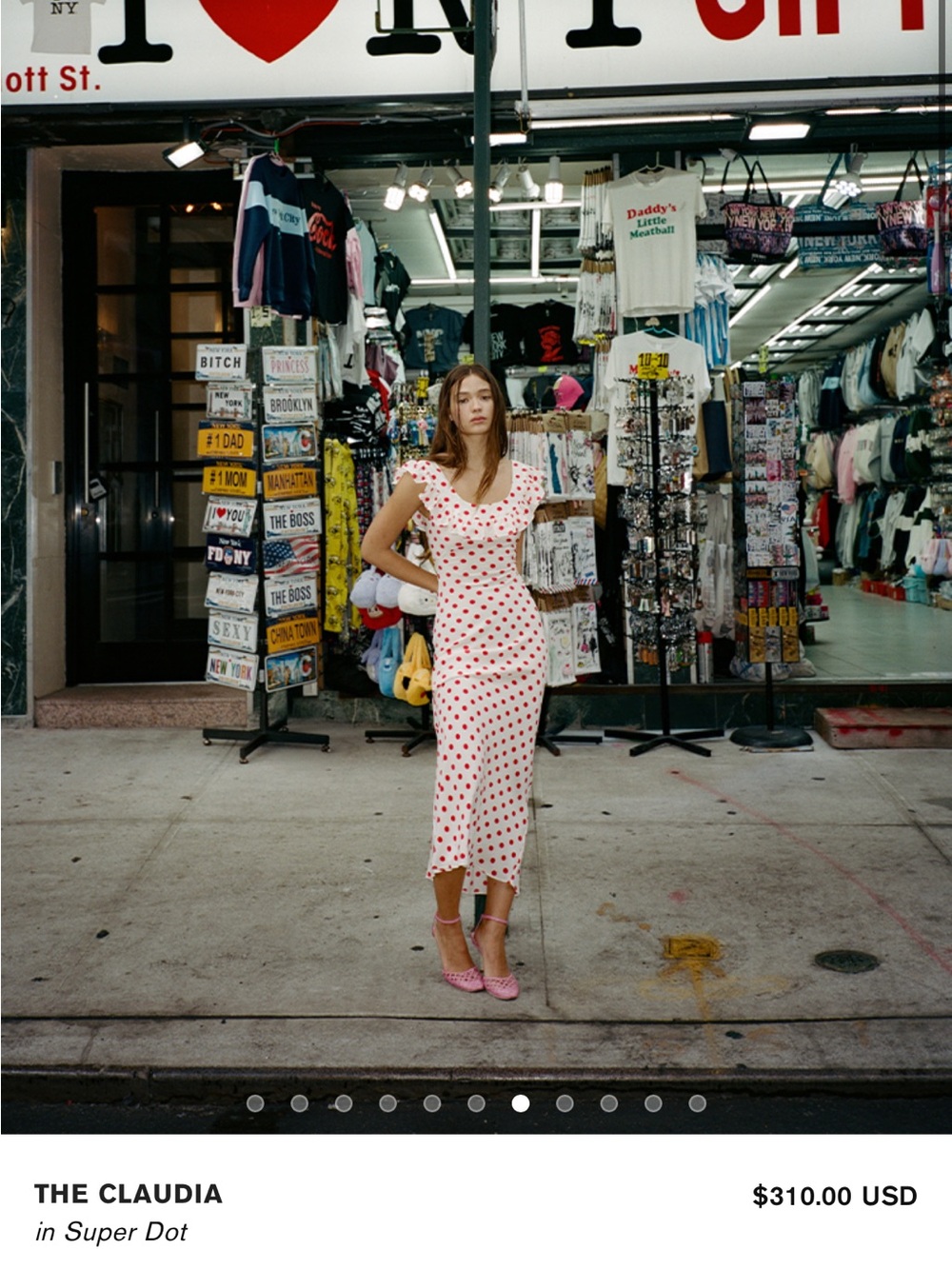 Realisations Par The Claudia Dress — White with Red Polka Dots